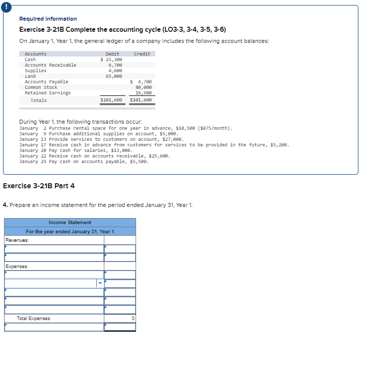  Required Information Exercise 3-21B Complete the accounting cycle (LO3-3, 3-4, 3-5,