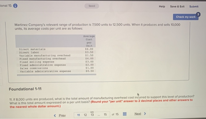  ional 15 Saved Help Save & Exit Submit Check my work