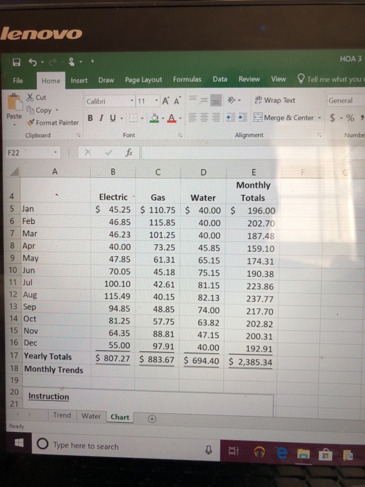  enoVO HOA 3 Insert Draw Page Layout Formulas Data Review ViewTell