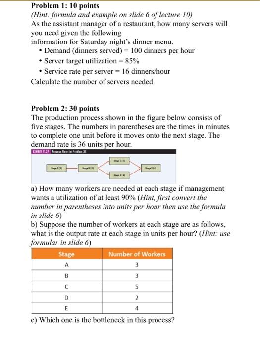  Problem 1: 10 points (Hint: formula and example on slide 6