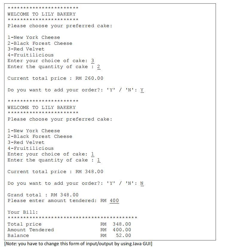 GUI facilities. This project contains two functions: 1. Water Tariff 2. Lily