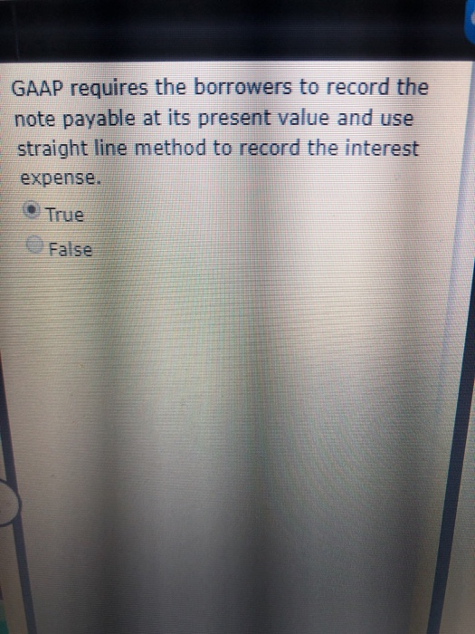  GAAP requires the borrowers to record the note payable at its