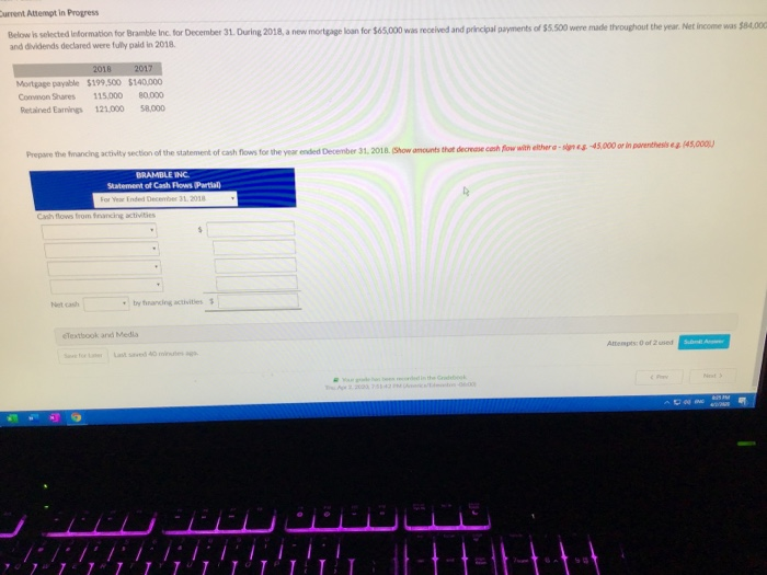  Current Attempt in Progress Below is selected formation for Bramble Inc.
