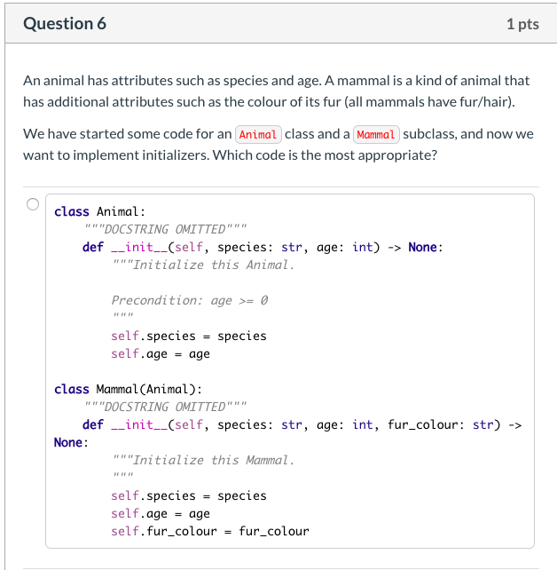 of items. Suppose you are designing classes for the library. Which of
