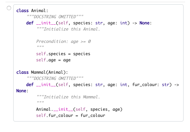 O A Libraryltem class whose attributes can be initialized differently depending on