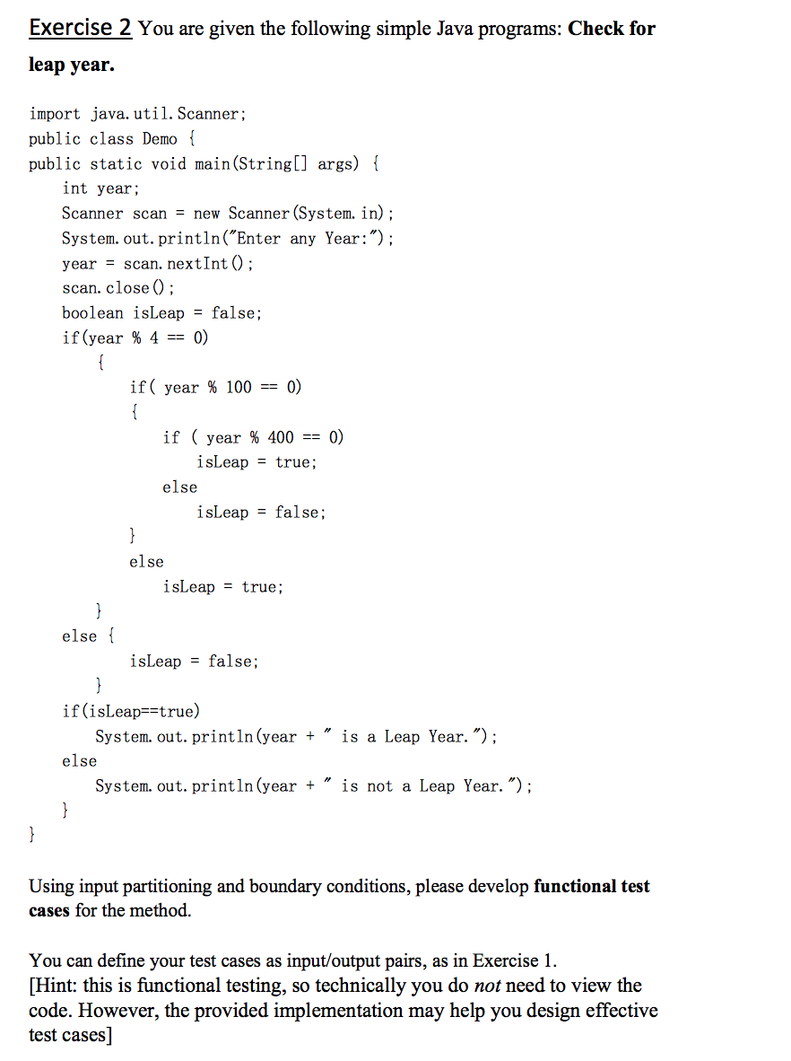  Exercise 2 You are given the following simple Java programs: Check