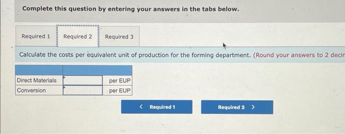 manufacturing departments, forming and painting. The company uses the weighted-average method of