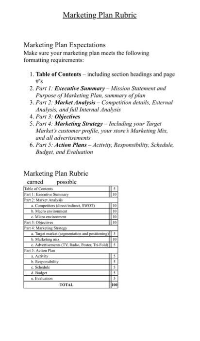  Prepare a marketing plan for "Passenger drone" using the below rubric