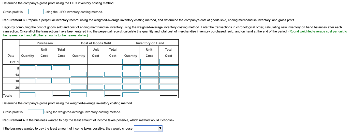 Determine the company's gross profit using the FIFO inventory costing method. Gross