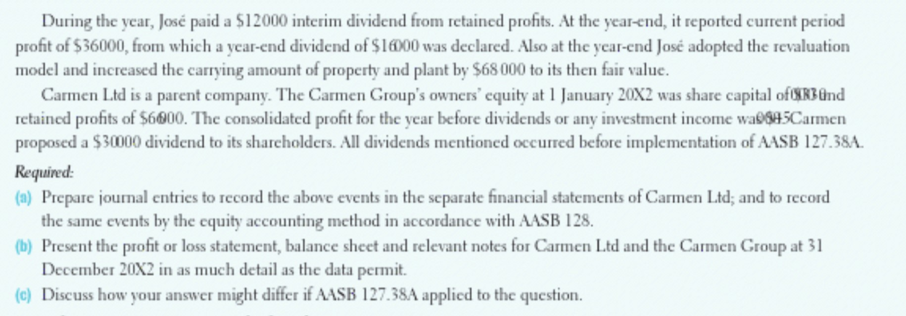 unclear parts: The year end dividend is 16000 The Carmen Group's owners'