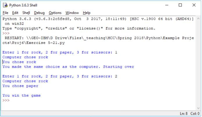 correct output: Write a program that lets the user play the game