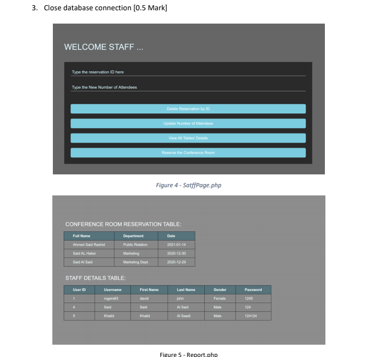 PHP code to establish the connection with your database is written. Change