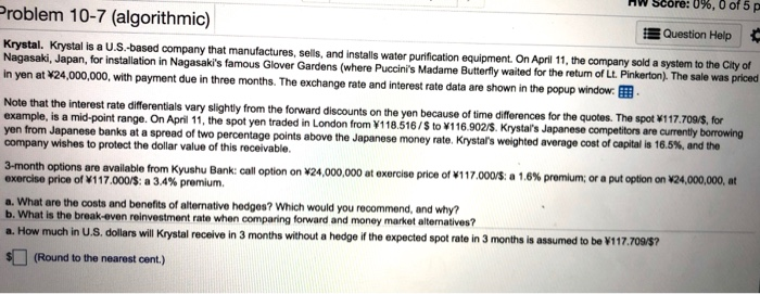  wwScore: 0%, 0 of 5 p Problem 10-7 (algorith mic) Question