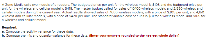 Can someone help with part A & B? A-Zone Media sells two