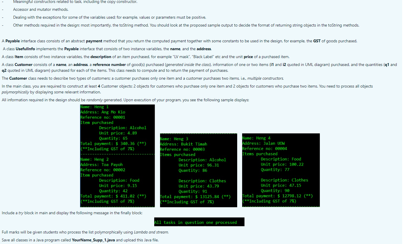 interface, and exception handling. Explore the relationship of the following UML diagram: