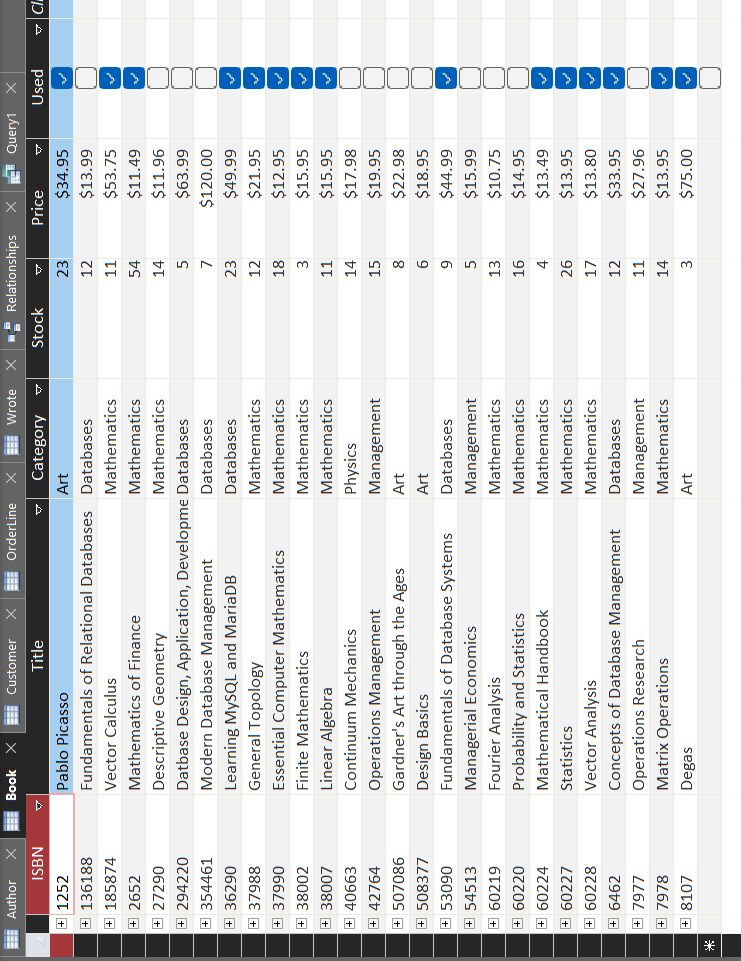 SQL to create the queries. Store them using the number of the