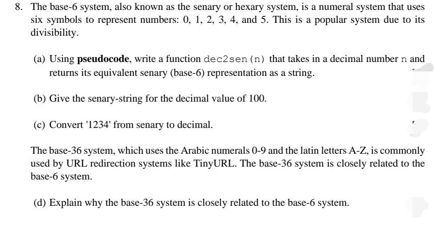  Advanced level school Python programming. need helps. The base-6 system, also