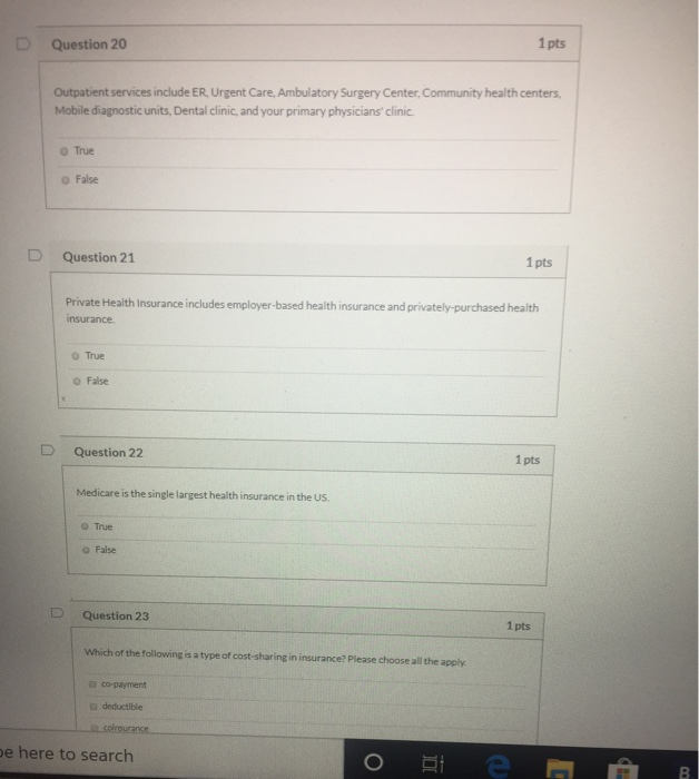 answer the following question please D Question 20 1 pts Outpatient services