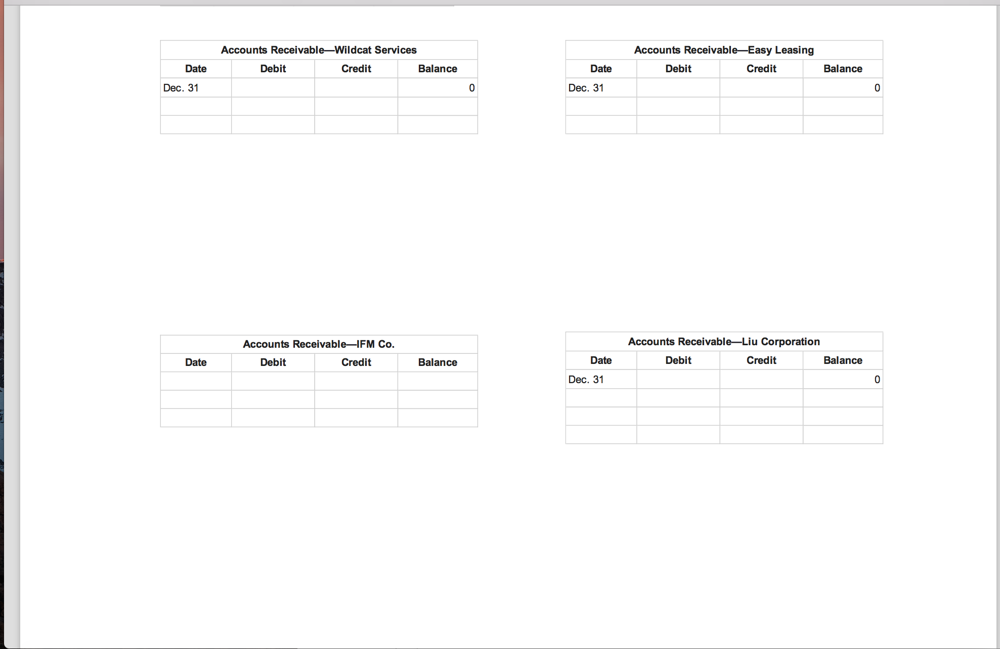 of accounts includes the account number used for each account and any