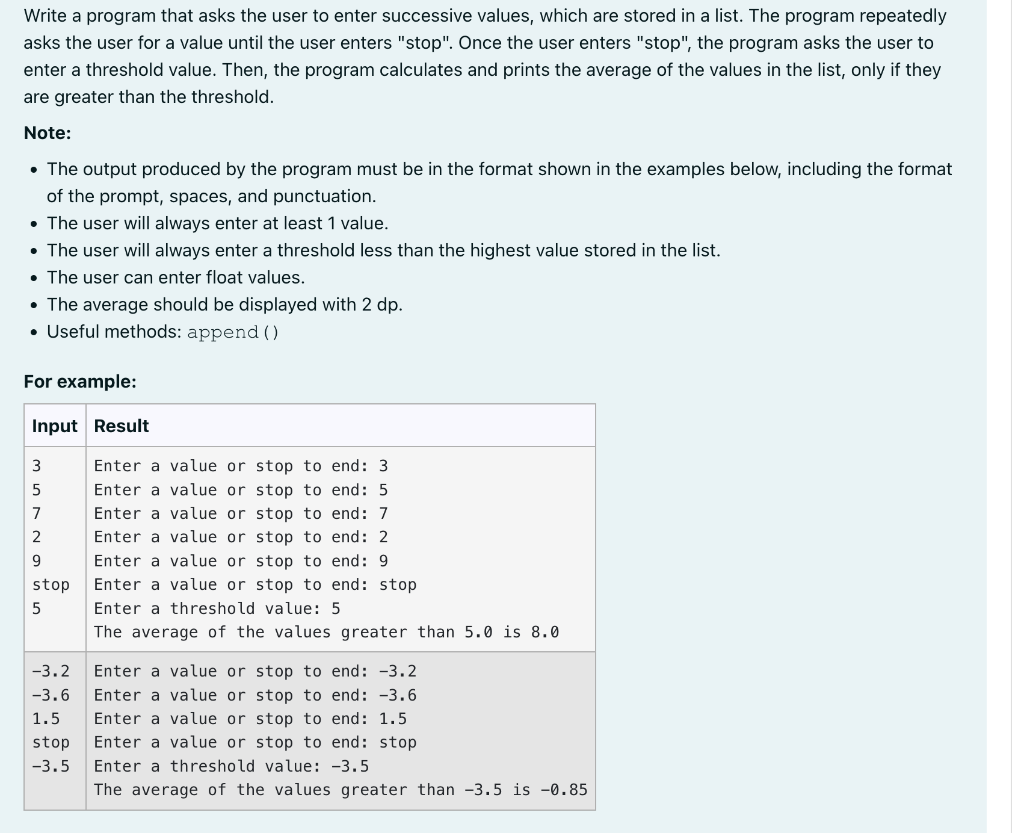  plz use python Write a program that asks the user to