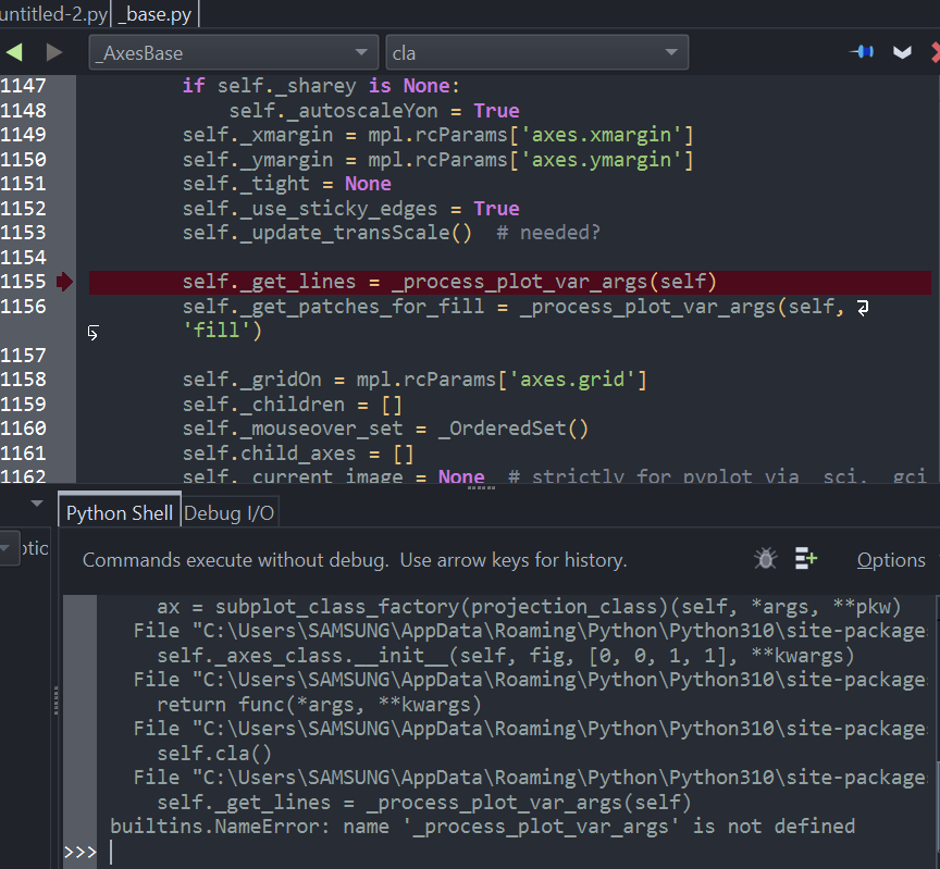 python plotting error pls let me know how to python plotting error