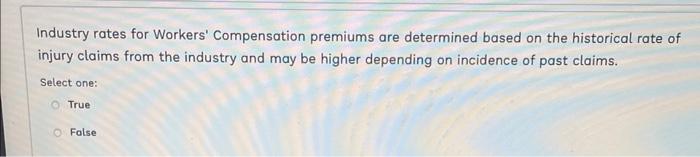 cost of Workers Compensation for an employer will be calculated by multiplying