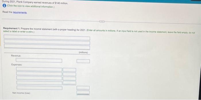  Requirement 1. Prepare the incomd statement (with a proper heading) for