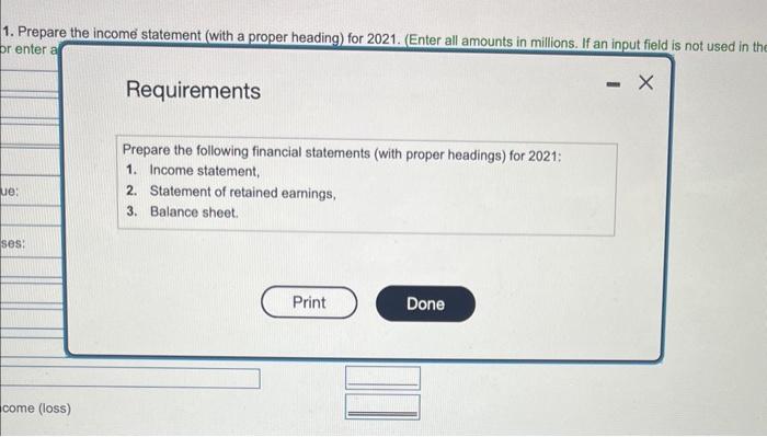 not used in the income staternent, lesve the fold emply. do not