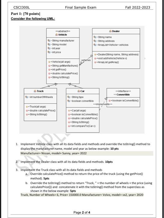 code using java 1. Implement Vehicie class with all its data fields