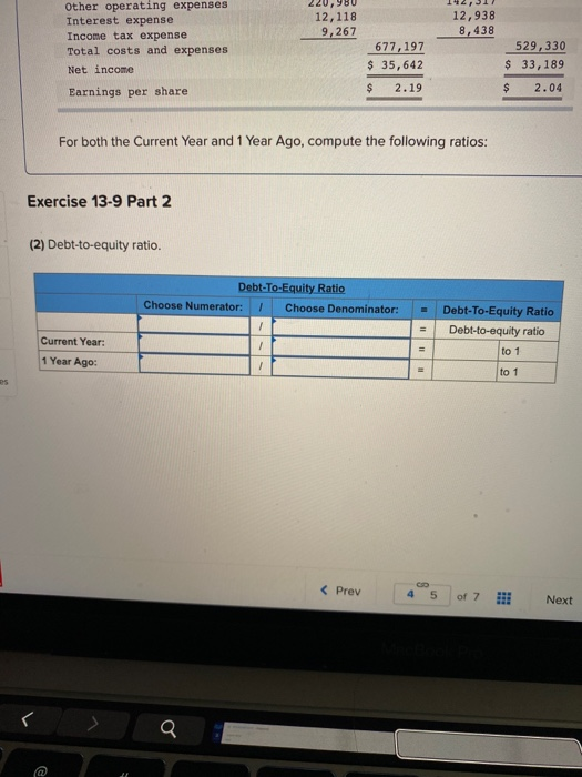 balance sheets follow. Current Yr 1 Yr Ago 2 Yrs Ago At