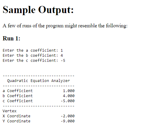 Overview For this program, write a program that will display information about