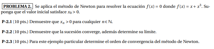 thanks in advance!! Newton's method is applied to solve the equation