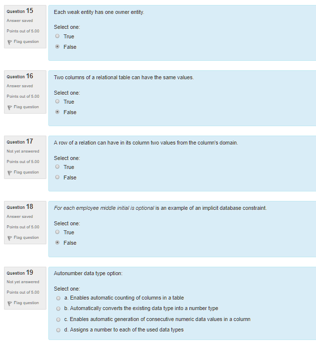 not 100% if they're all right. Any help would be appreciated thank