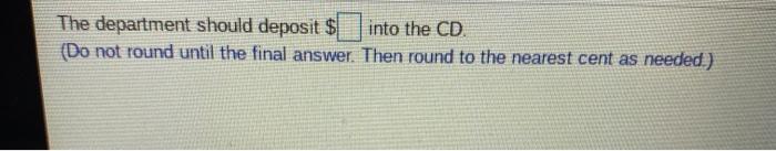 A department has ordered 8 new computers at a cost of $2455