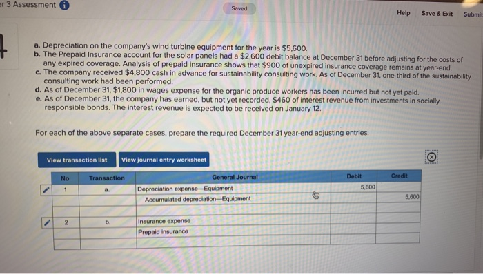  er 3 Assessment i Saved Help Save & Exit Submit a.