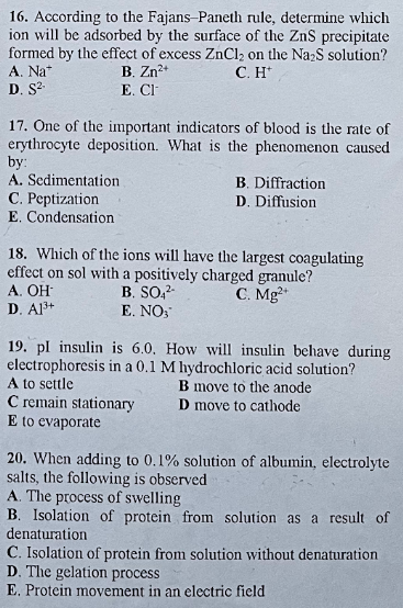 please type answer. I need to know No 16-20 except 17 16.