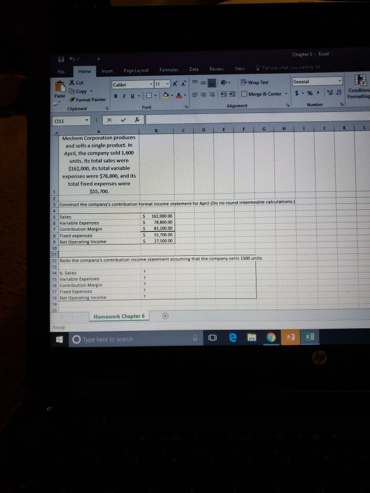 I am stuck on part B. Please answer. Chapter 6 Excel