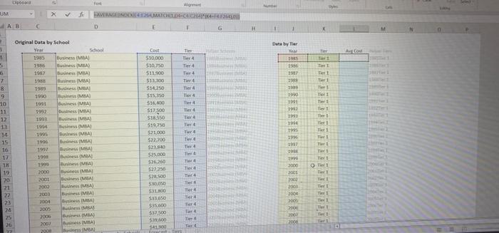 i was asked to find the average based on two criteria which