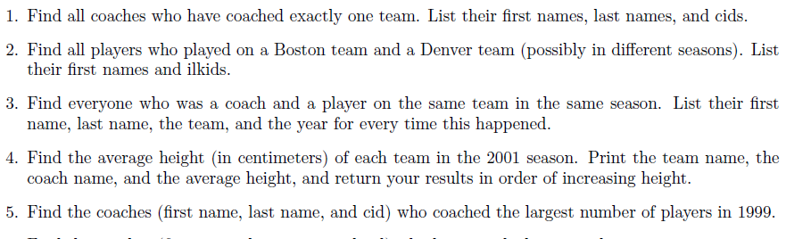 goal for this project will be to write 10 SELECT queries to