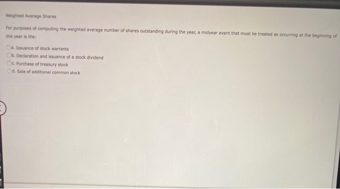 cumulative preferred stock should be: a. Deducted from net income only if