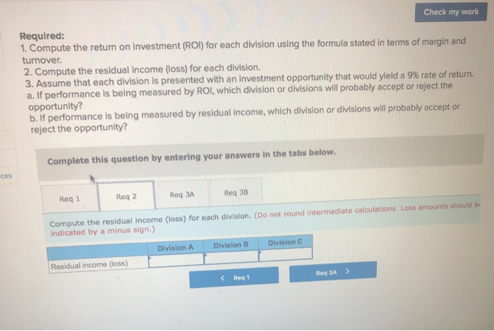 assets Net operating income Minimum required rate of return Division A $16,100,000