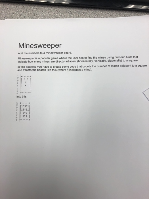 Please help python code Minesweeper Add the numbers to a minesweeper
