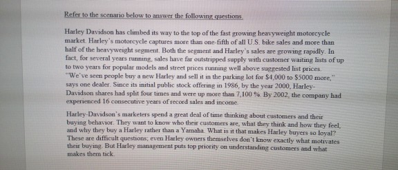 case study marketing 101 any help please Refer to the scenario