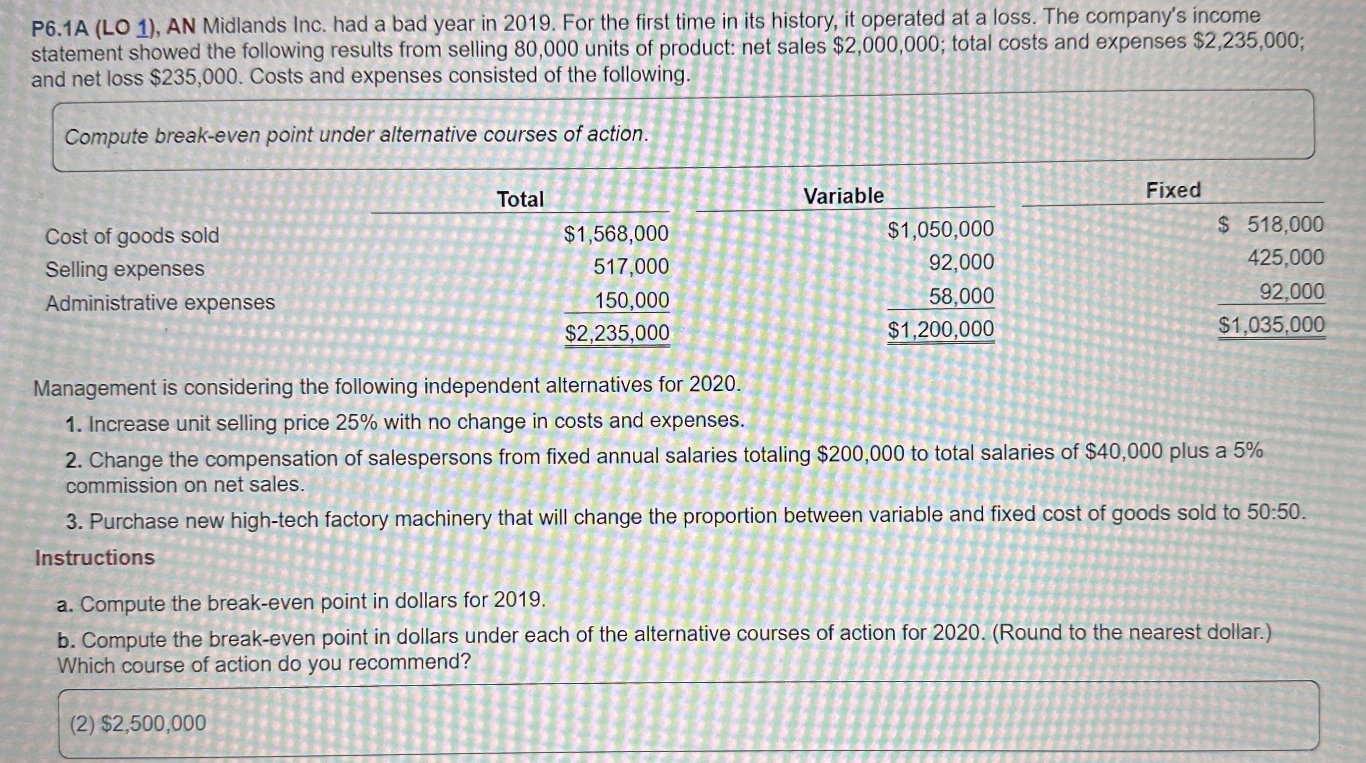  (Do in journal entry form) AN Midlands Inc. had a bad
