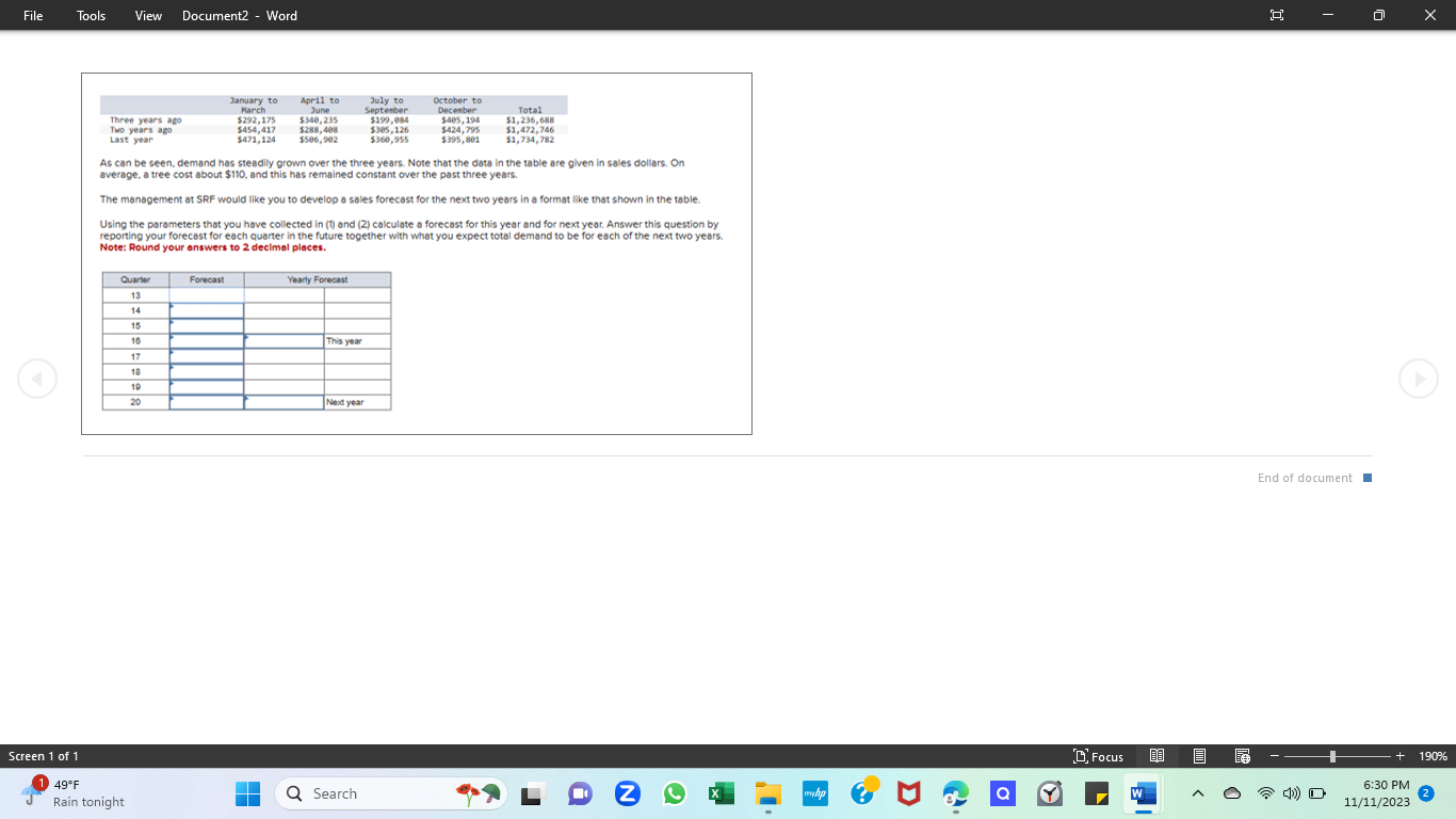  Please help Analytics Exercise 3-03(Static) Sebastian River Farms (SRF) is a