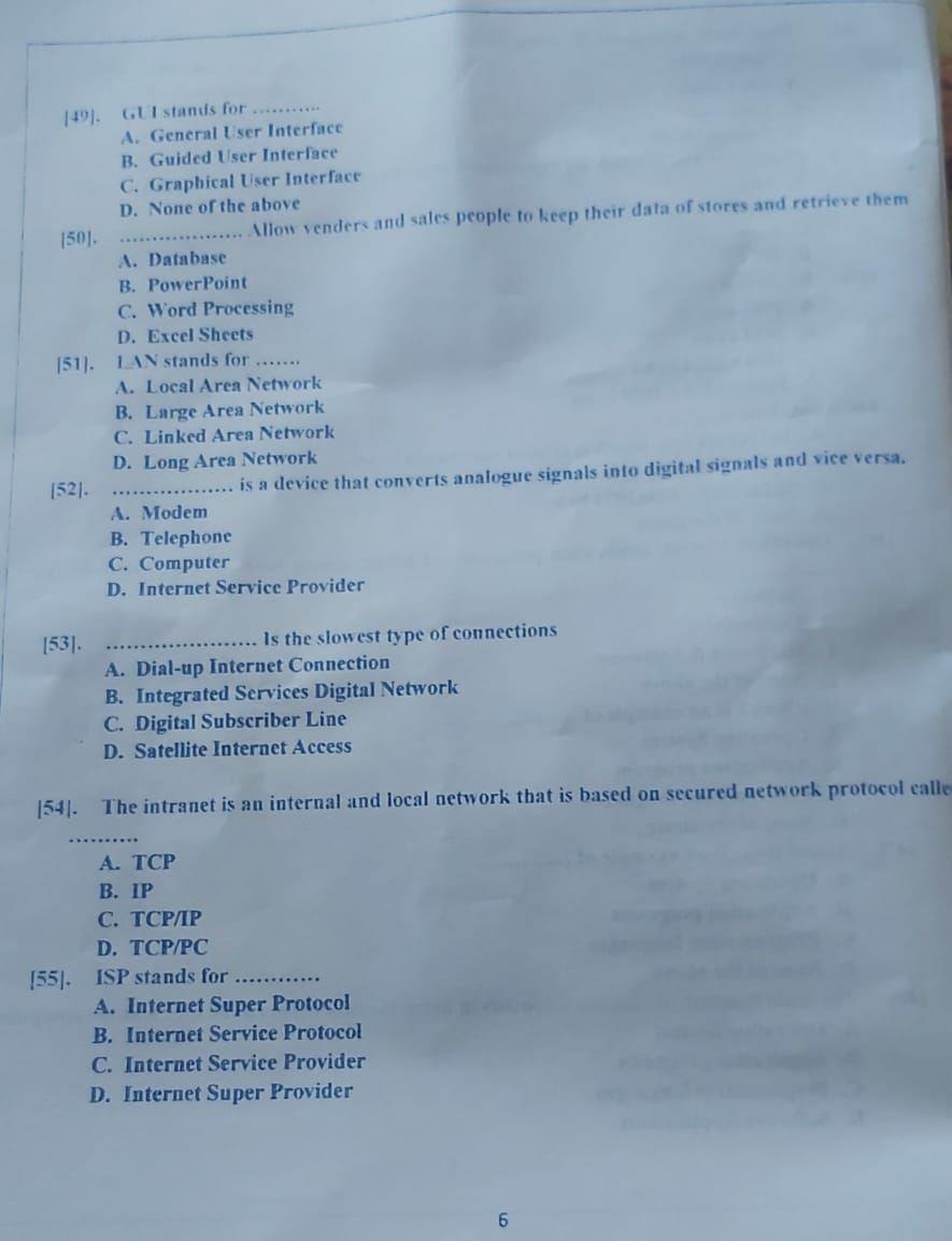  149). GUI stands for ........... A. General User Interface B. Guided