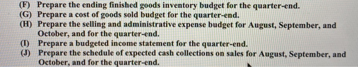 quarter ending October 31". The marketing director has provided the following information