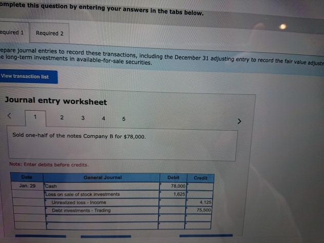 information applies to the questions displayed below.) Co.'s long-term available-for-sale portfolio at