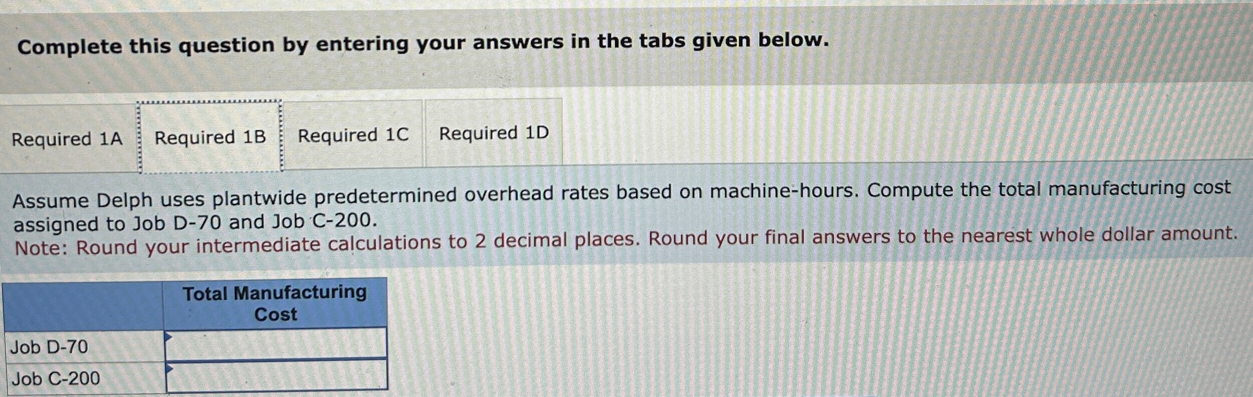 pics but Ill just type it out: Delph company uses job order