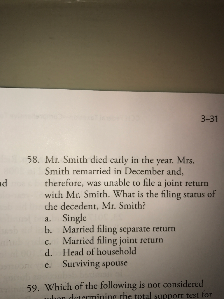 can someone help me with this problem? Mr. Smith died early in